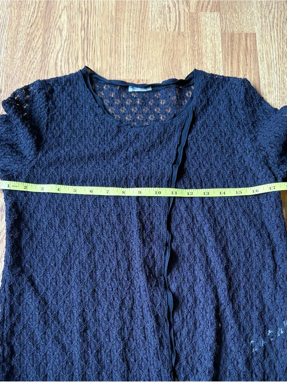 Intimately Free People Black Sheer Lace Long Sleeve Top Whimsigoth Boho Sz S
